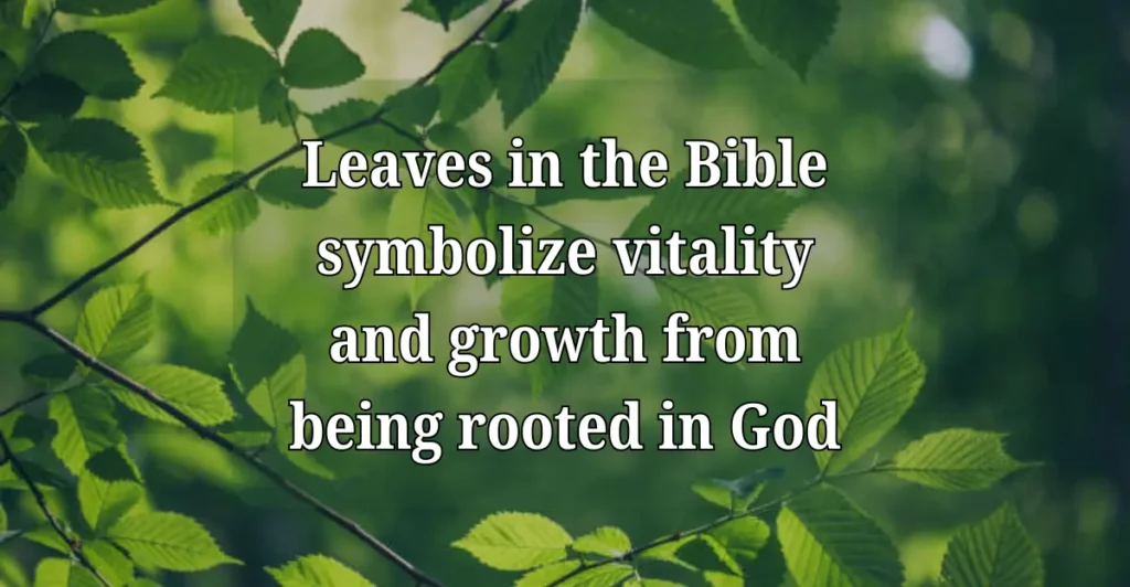 Leaves as a Sign of Life