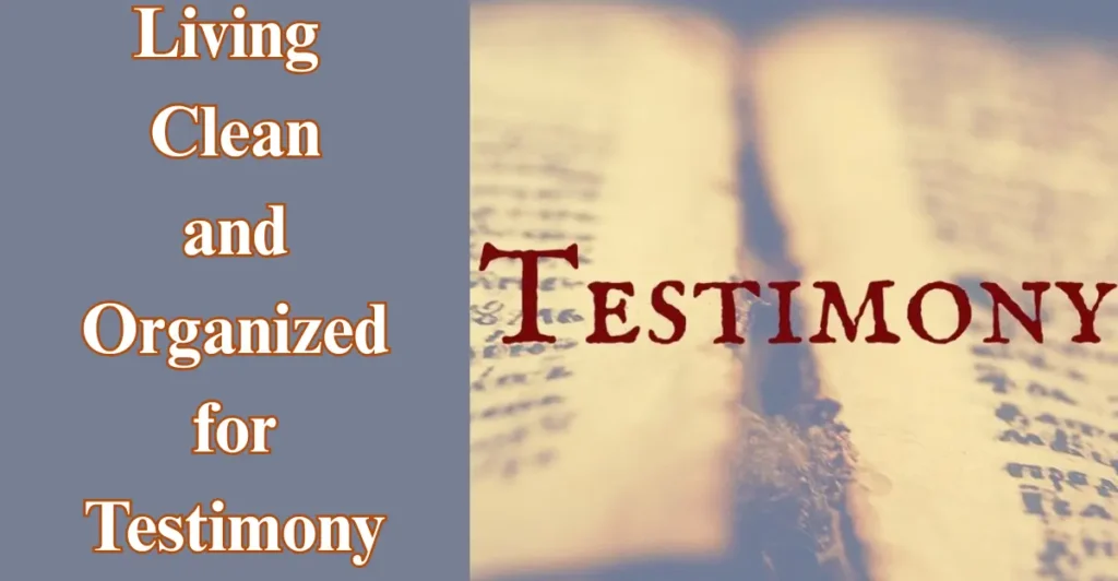 Living Clean and Organized for Testimony