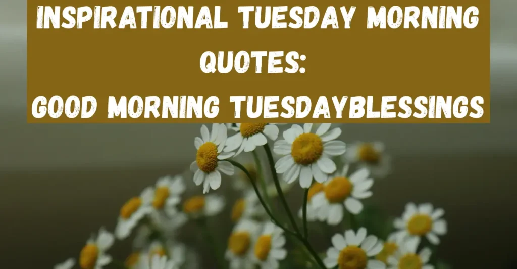 Inspirational Tuesday Morning Quotes: Good Morning Tuesday Blessings