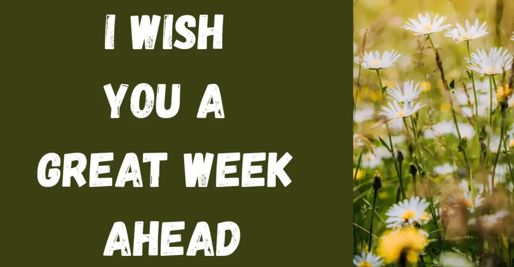 I Wish You A Great Week Ahead