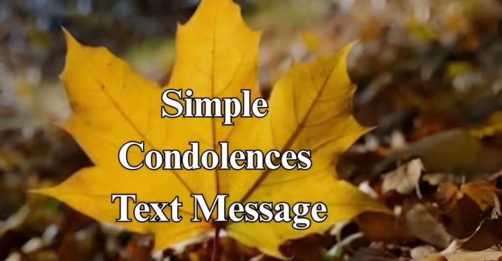 Simple Condolences Text Message