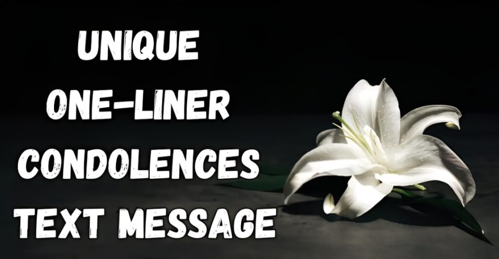 Unique One-Liner Condolences Text Message