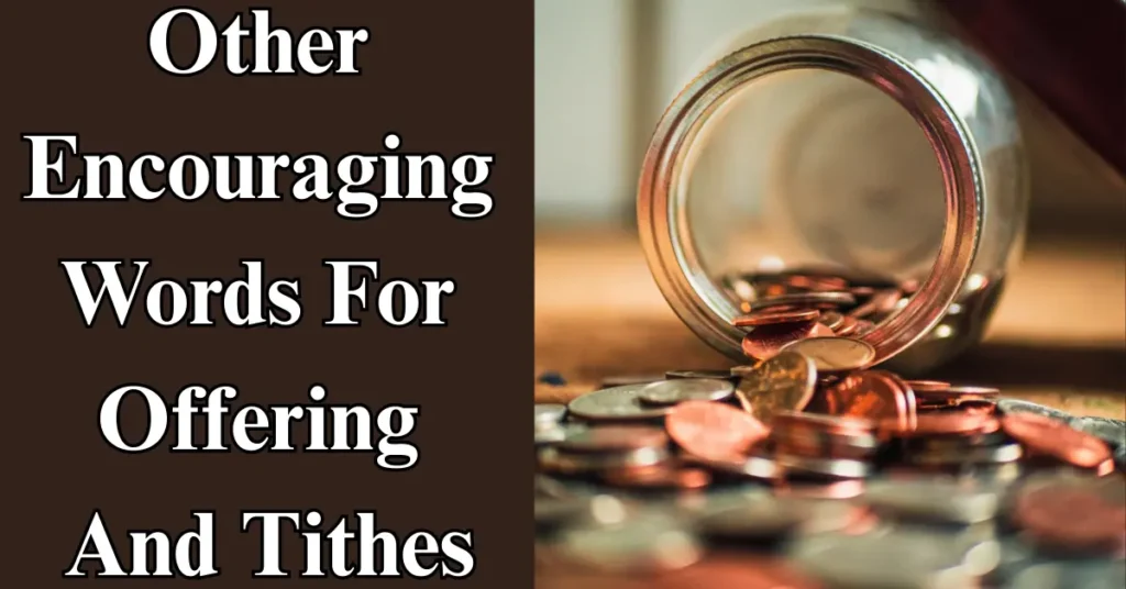 Other Encouraging Words For Offering And Tithes