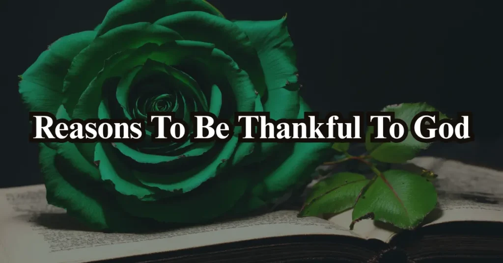 Reasons To Be Thankful To God