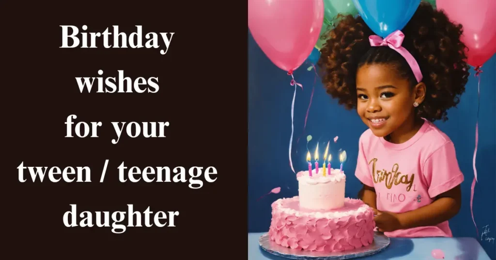 Birthday wishes for your tween / teenage daughter